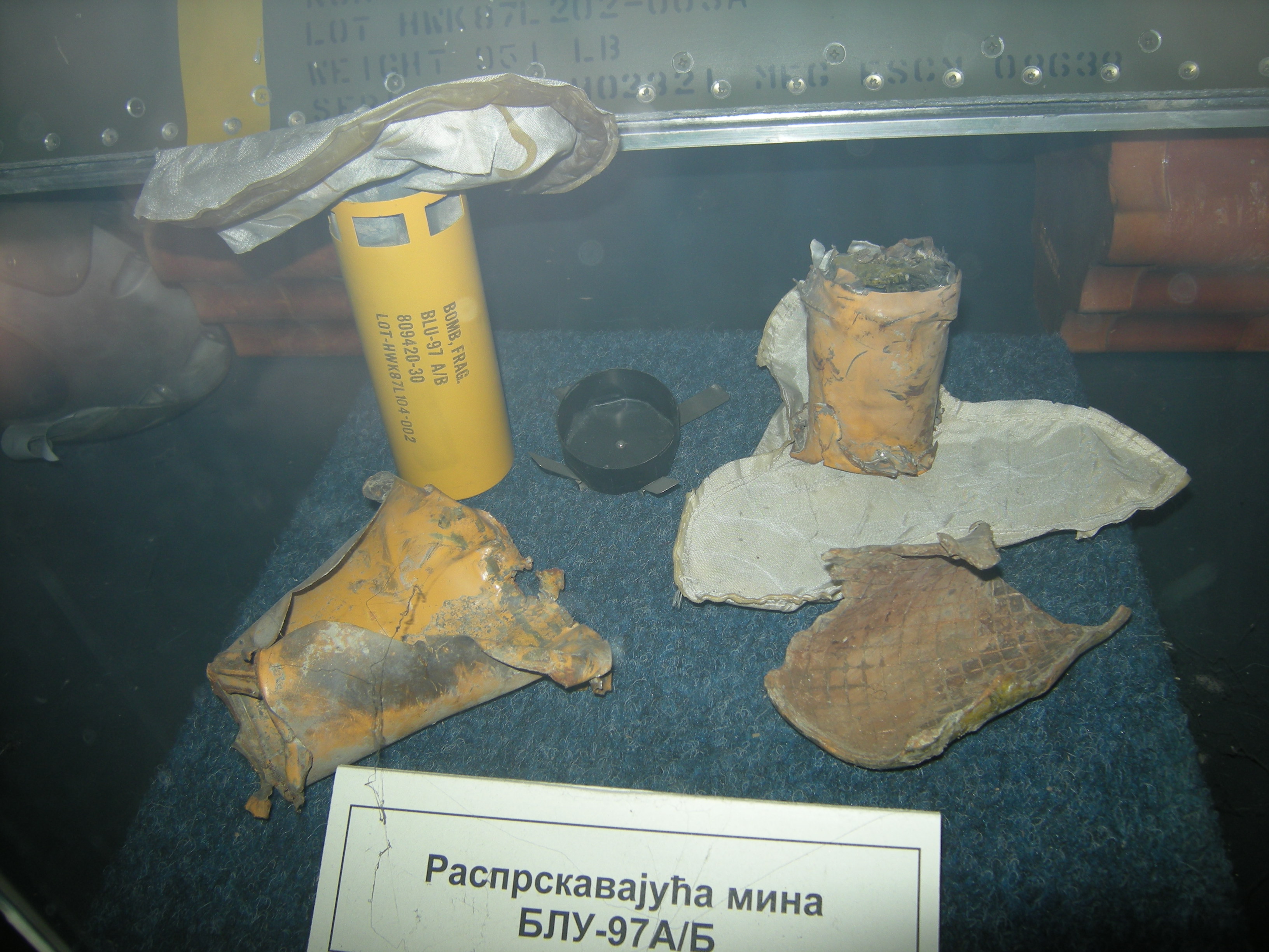 BLU-97 A/B Combined Effects Munition submunition displayed at the Museum of Aviation, Belgrade