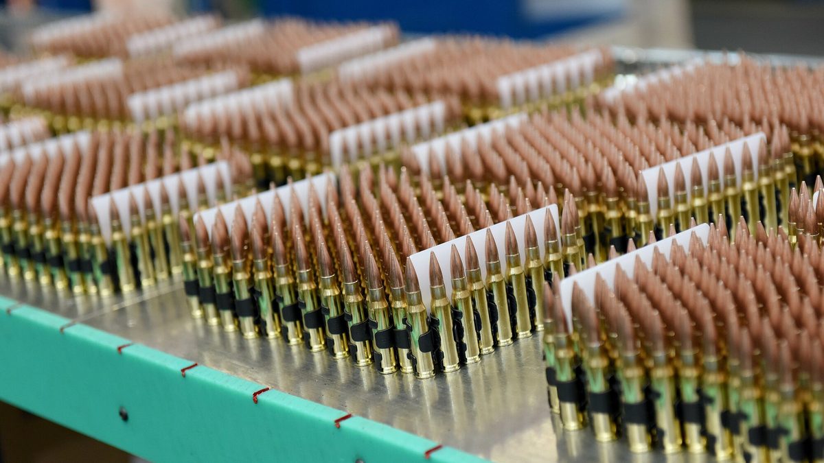Small-arms ammunition production line at BAE Systems Radway Green, Cheshire