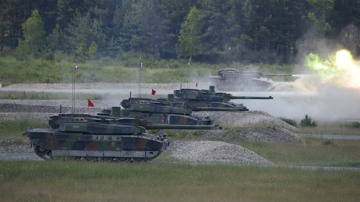 French Army Leclerc main battle tank during a training exercise in Germany