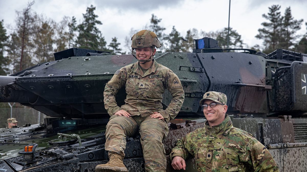 Bundeswehr Leopard 2A7V during training at the 7th Army Training Command
