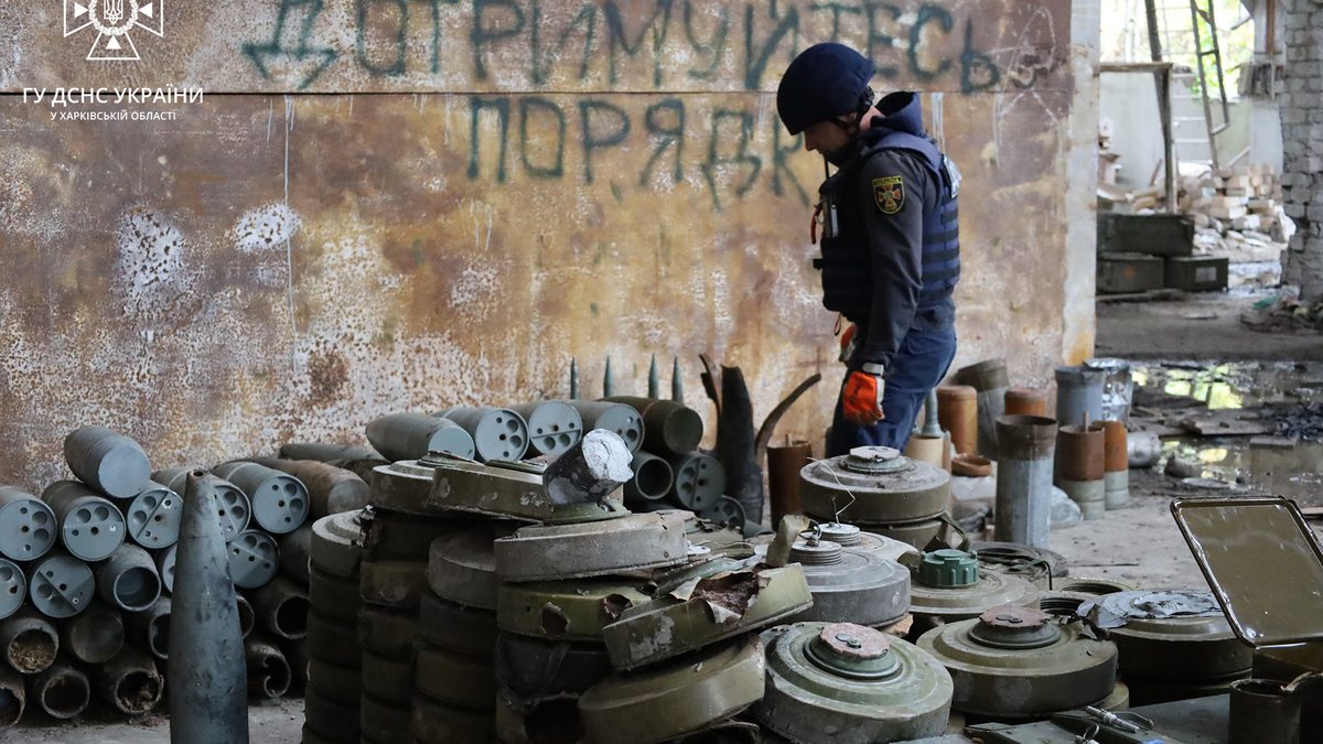 Ammunition collected for disposal by State Emergency Service of Ukraine EOD teams in Kharkiv region.