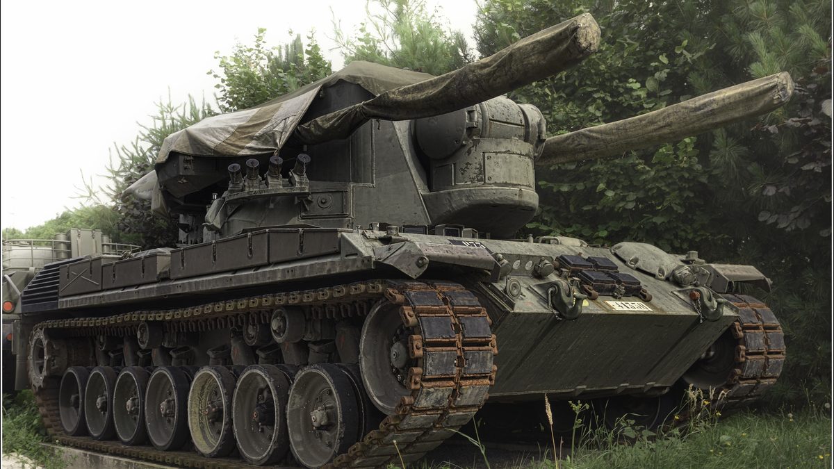 Flugabwehrkanonenpanzer Gepard twin-35 mm self-propelled anti-aircraft gun on display