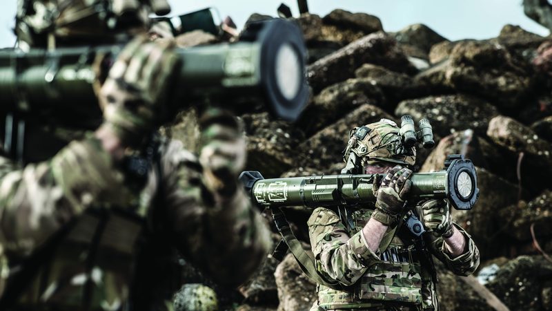 Saab AT4 single-shot disposable anti-armour weapon. Warhead variants are produced at SBDS Thun.