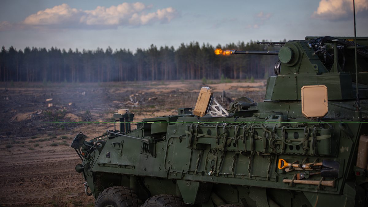 US Army Maneuver Short-Range Air Defense system conducting counter-drone live fire in Lithuania