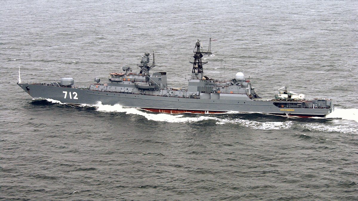 Russian frigate Neustrashimy, which fired a live naval gunnery serial off Plymouth