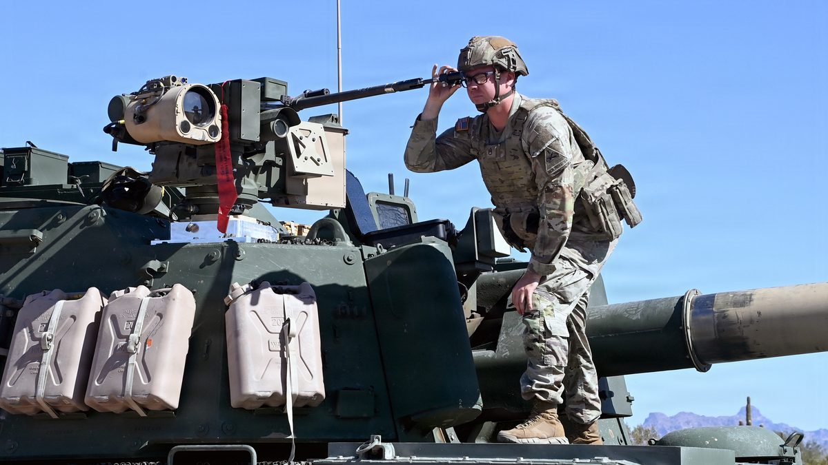 Common Remotely Operated Weapon Station with a Browning M2 undergoing integration testing