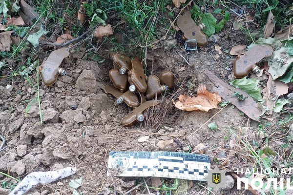 PFM-1 anti-personnel scatterable mines gathered for controlled disposal in Kherson, Ukraine